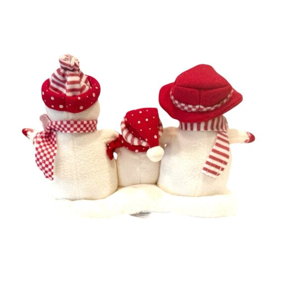 Hallmark Family Three Snowmen Merry Christmas Music Motion Red White Hat Scarf - Picture 4 of 6